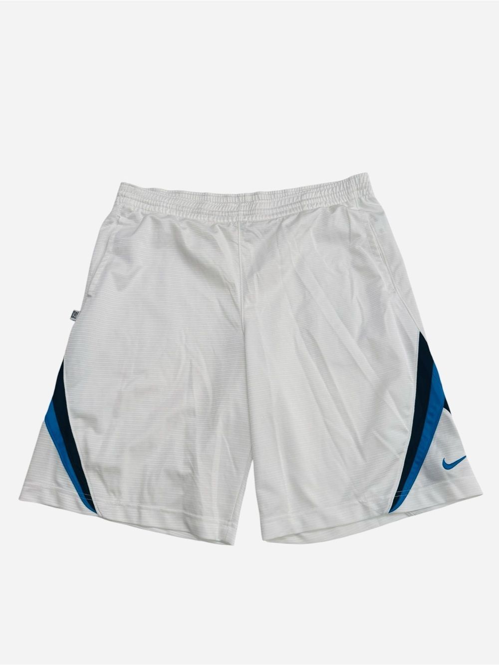 Nike Basketball Shorts Vintage 2011 White Blue Black Swoosh Y2K Mens Sz L
